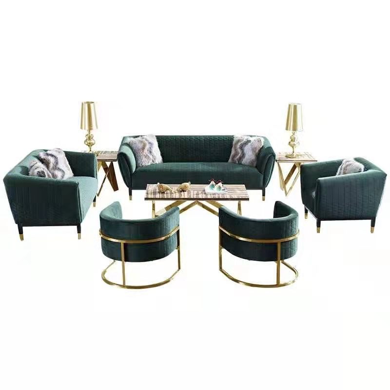 custom cheap modern living room furniture high back velvet couch recliner single sofas sets with metal legs