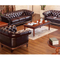 custom morden office 3 2 seater brown European living room furniture sofa set of chesterfield leather sofa