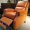 Modern restaurant floor single seater arm waiting luxury leather sofa lounge chair with pedals for office