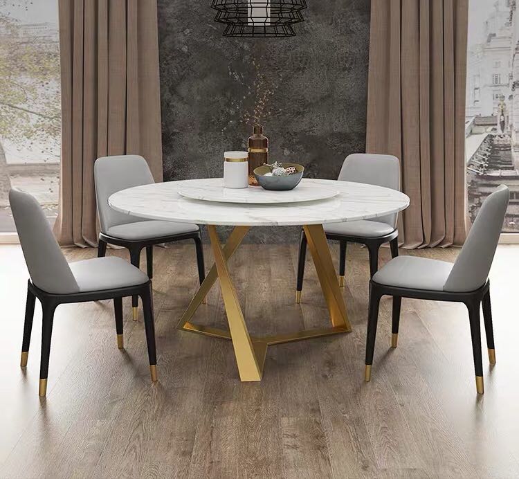 wholesale Round Marble Table Modern Hotel Luxury Gold Dining Tables