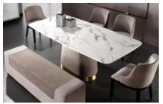 Nordic Style Cheap Price Home Furniture Marble Top Dining Tables Set for Sale