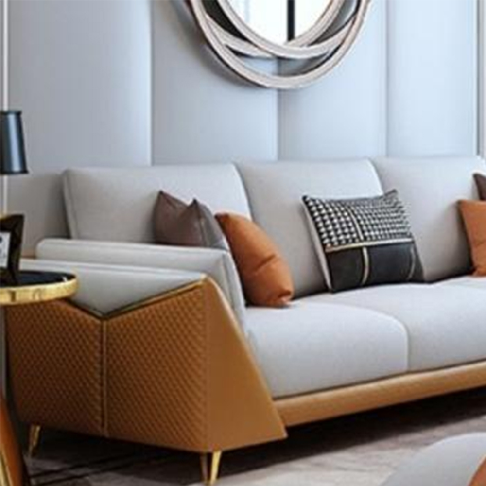 Custom Modern House Apartment Large Sectional Microfiber Leather Sofa Set Furniture Living Room