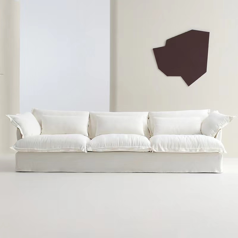 Jenny White Fabric Slipcovered 3-Seater Arm Sofa