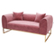 custom golden classic 2 seater 3 piece house pink chesterfield velvet sofa set for living room