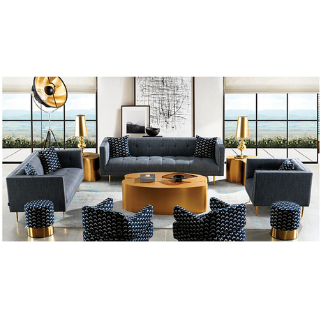 wholesale factory fabric black 7 seater set seating room furniture sofa set