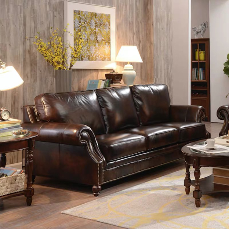 Italian style office 3 2 seater brown couches sectional furniture luxury leather sofa set for living room