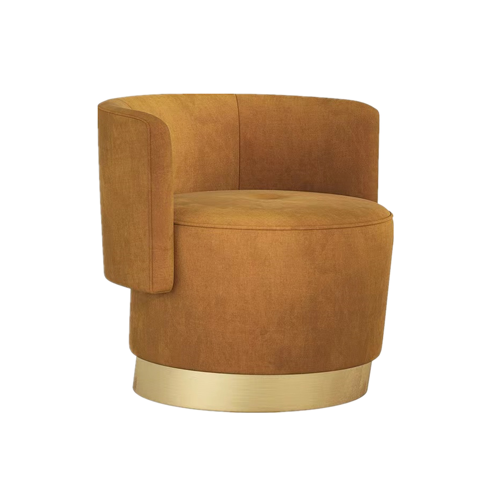 Bridget Velvet Armcahir with Stainless Steel Base Upholstery Chair
