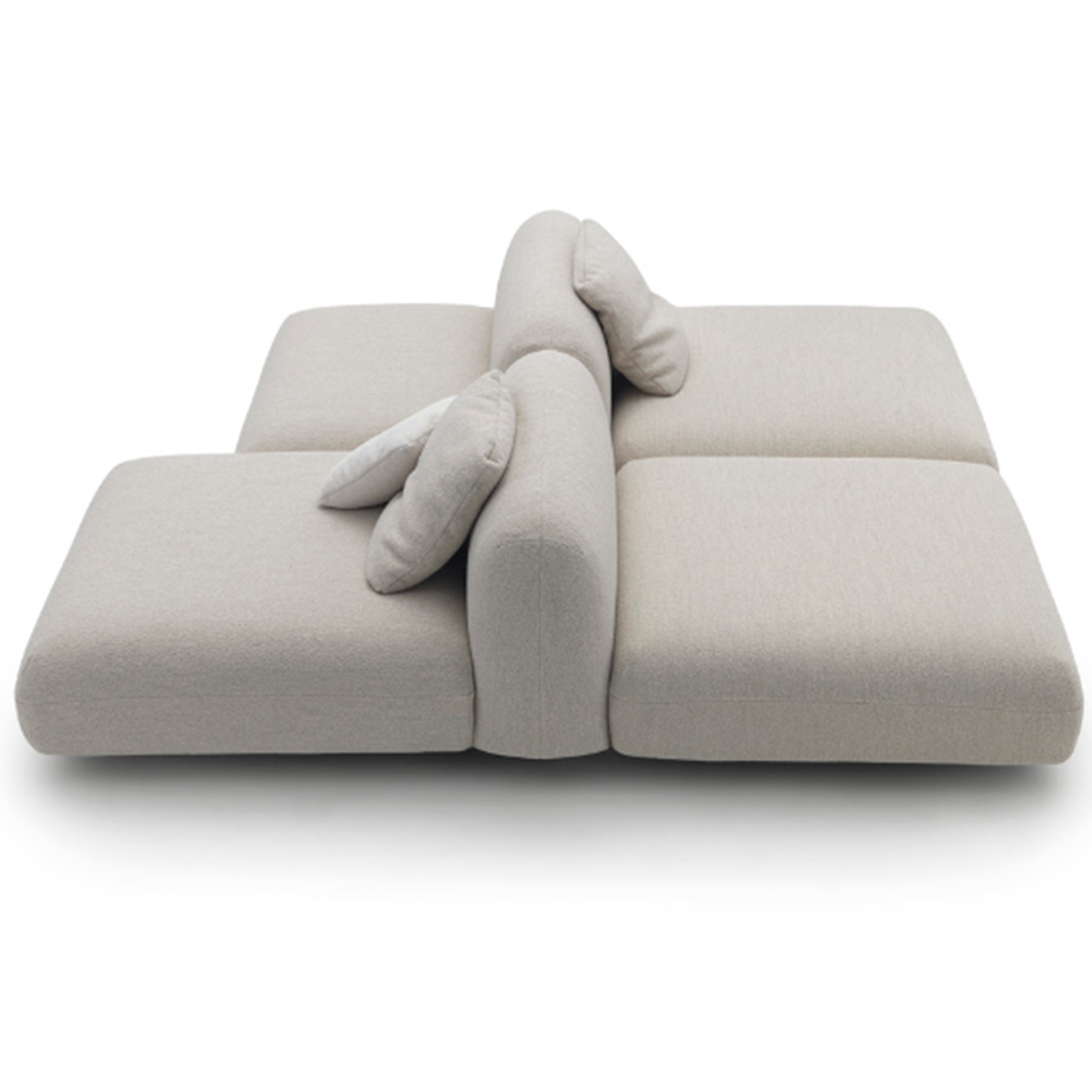 Whole Sale New Modern Design Italian Slope Arm Fabric Sofa Set Metal Base For Living Room Furniture Luxury Designs