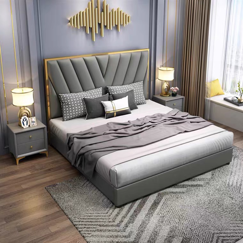 Hotel Bedroom Furniture Luxury Modern Bed Hot Design Leather Latest White Bed Designs