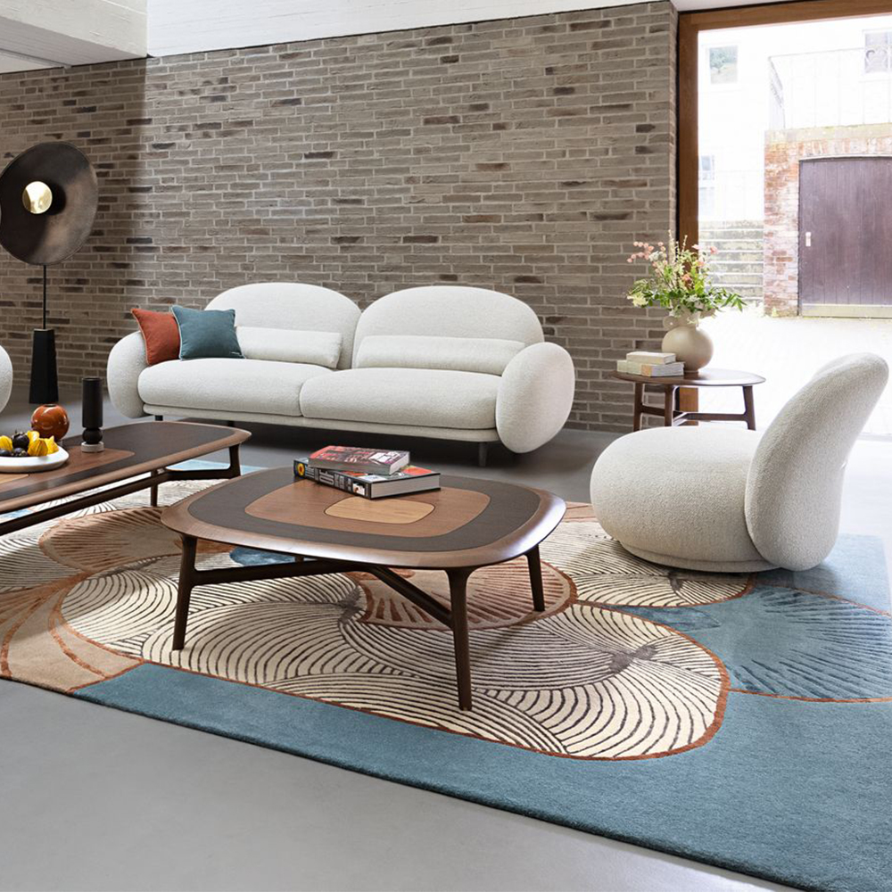 Blended Fabric Large 3-Seater Sofa