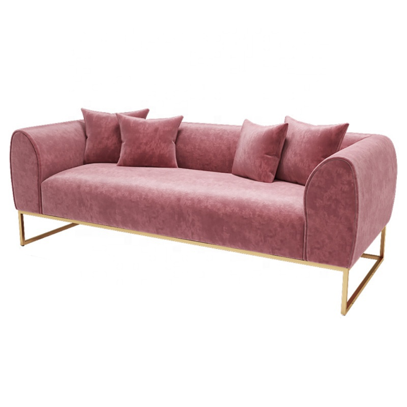 custom designs classic golden living room pink luxury 2 seater 3 piece chesterfield velvet sofa set