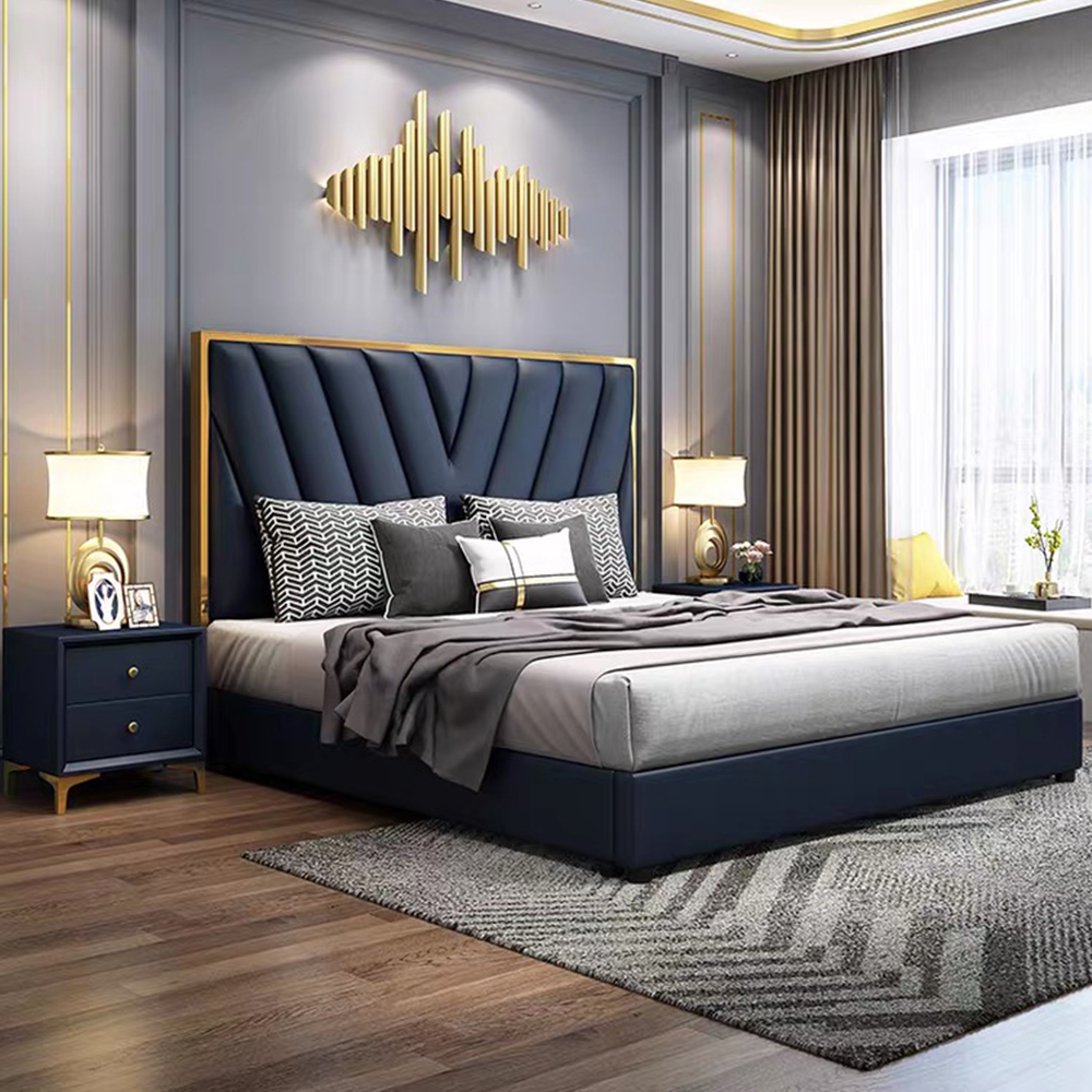 Hotel Bedroom Furniture Luxury Modern Bed Hot Design Leather Latest White Bed Designs
