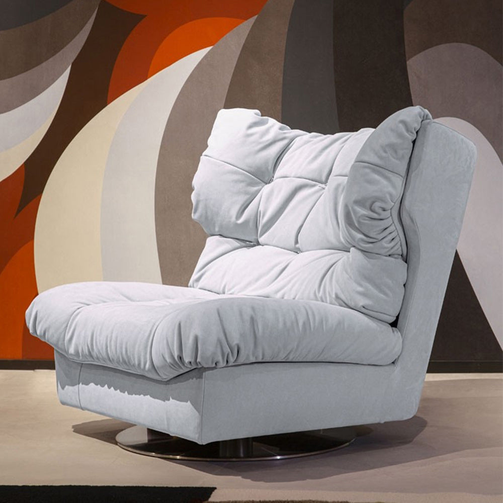 Cara Velvet High-Back Lounge Chair Cozy Luxury Swivel Chair