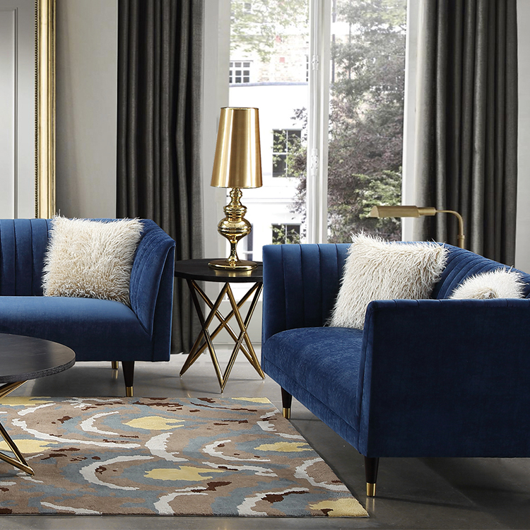 custom furniture living room used genuine fabric sofa with metal legs