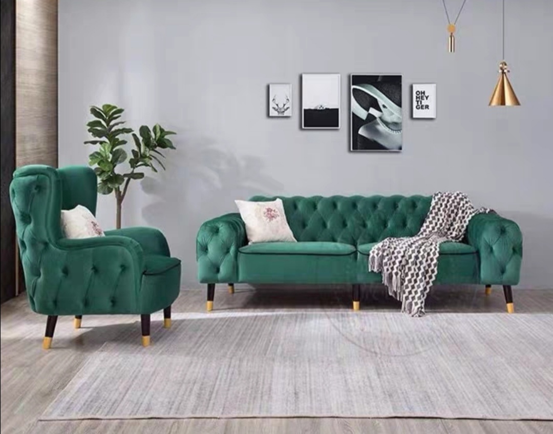 green velvet living room set