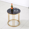 Simple Marble Iron Living Room Creative Tea Table Elegant Steel Round Coffee Table