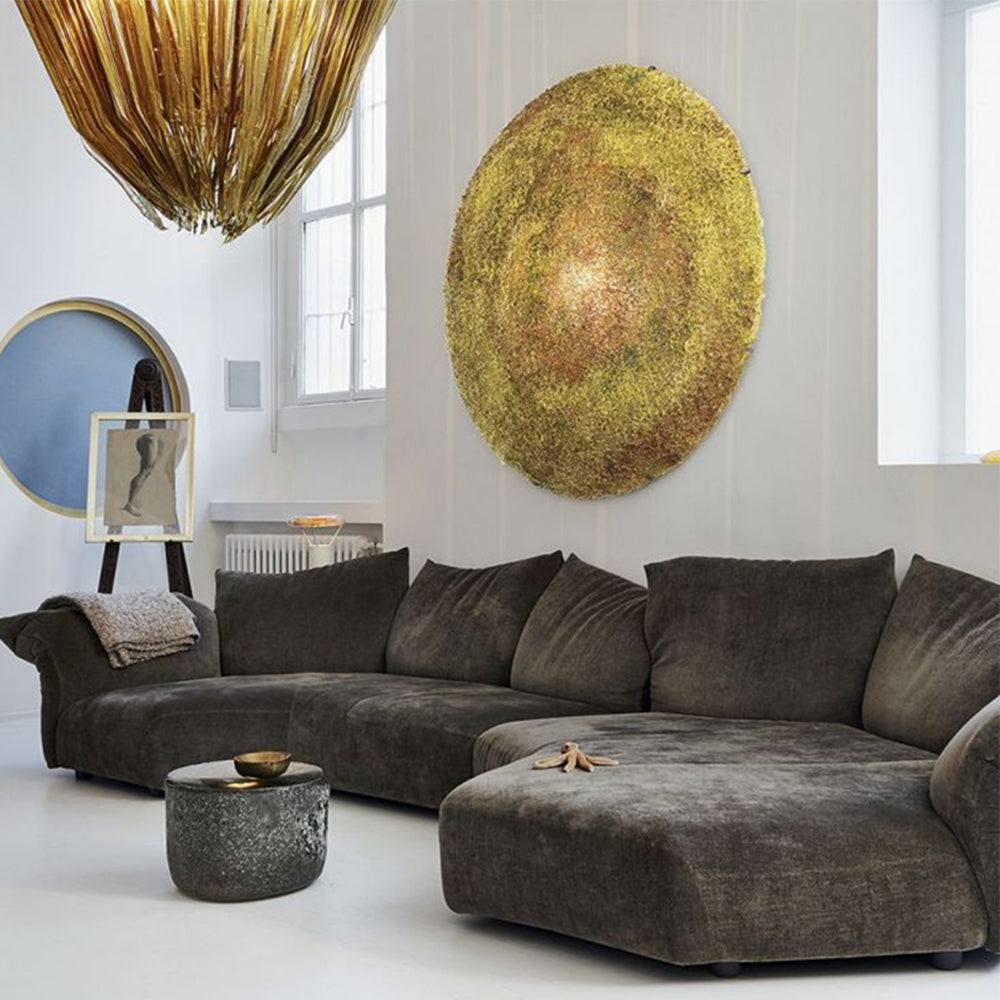 Flower Designed Luxury Flannel Interior Sofa Modular Sofa