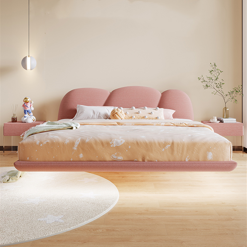 Ean Flannelette Purple/Pink Cloud Shape Bed Frame King Size