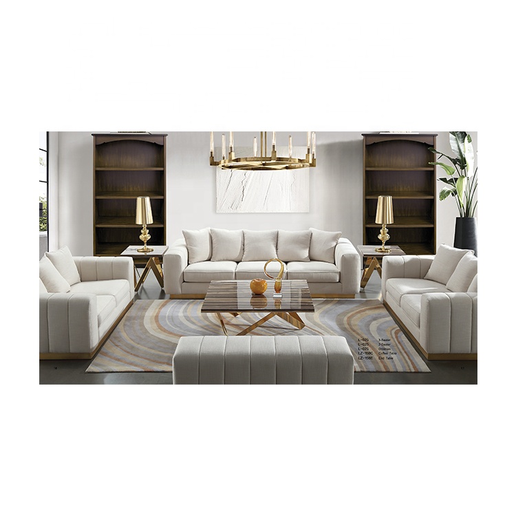 High Quality New Design Furniture Blue Round Fabric Foam Sofa For Living Room