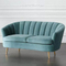 Custom luxury designs modern hotel furniture stainless steel gold legs sofa furniture 2 seater