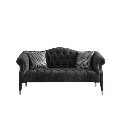 Wholesale luxury royal black velvet home furniture living room corner sofa set