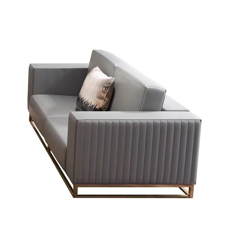 Modern Italian style reception office room furniture luxury chesterfield velvet corner 3 seater sofa rosa