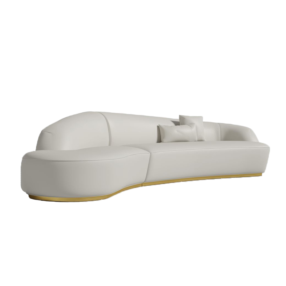 cream fabric white sofa couch modern living room furniture three seater with metal legs backrest 2 pillows