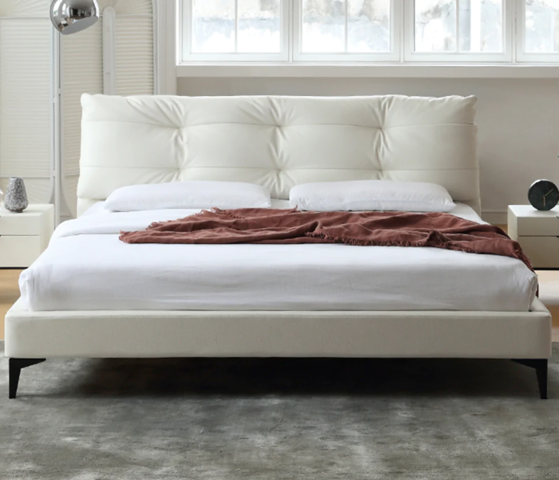 Chad Blue Technical Fabric Bed Frame Queen Size