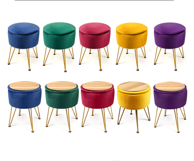 Velvet Storage Chair Detachable Chair in Multi-color