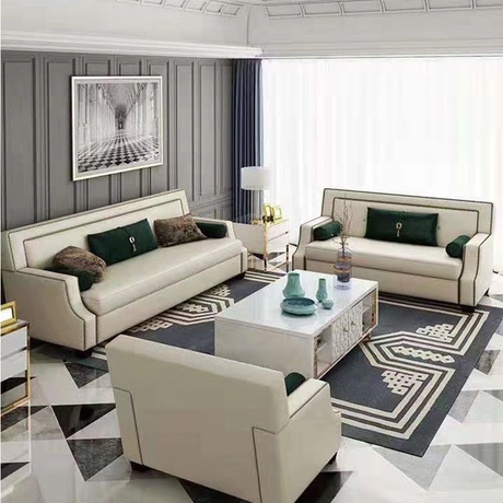 New fashion italian modern luxury couches living room furniture 7 seater leather sofa set three
