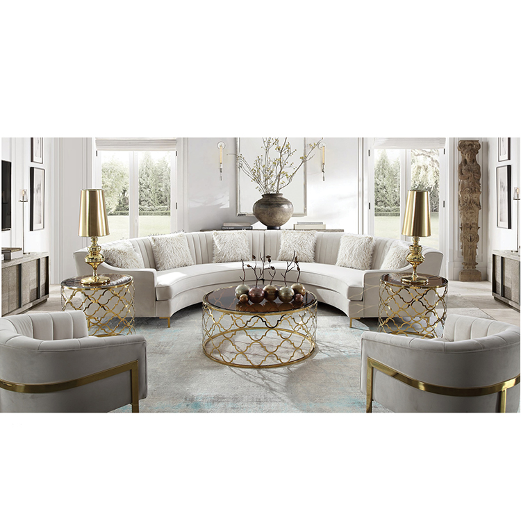 new designs 7 seater fabric white living room curved sofas round couch sets with sofa chair