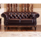 Luxury office 3 2 seater brown European living room furniture sofa set of chesterfield leather sofa