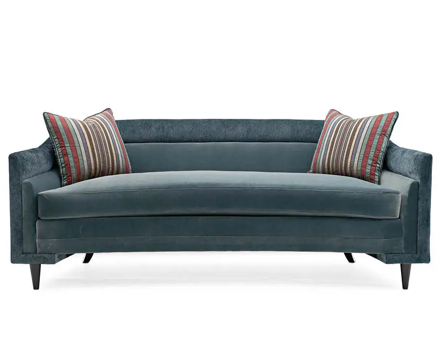Carol Flannelette Double Edge Sofa 3-Seater Blue Sofa