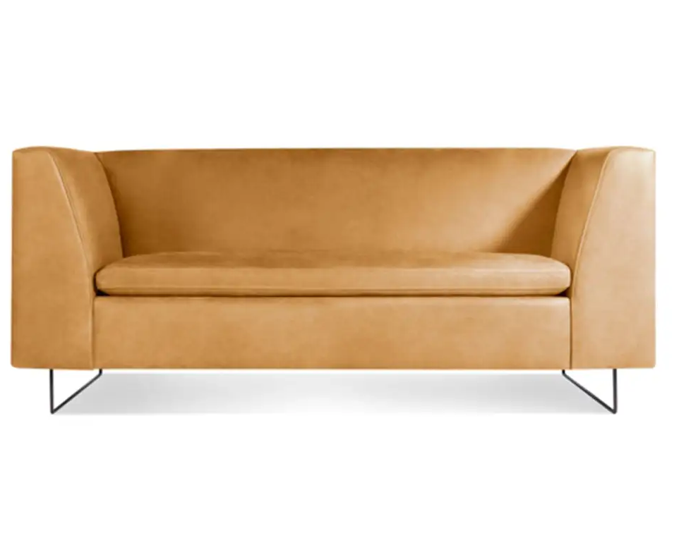 Bonnie Fiber Leather Arm Sofa 2-Seater Brown Loveseat