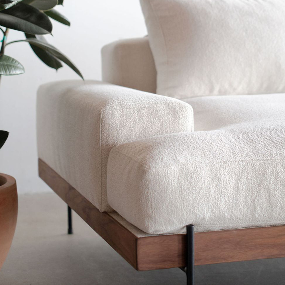 Imported High Quality Linen Fabric Solid Wood Interior Frame Sofa Set for Office Home Living Room