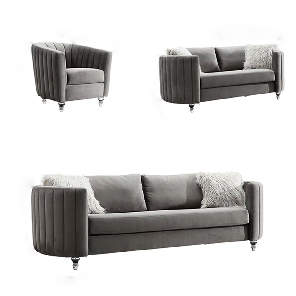 Wholesale Factory Modern Cheap Luxury Black Couch Sofa Furniture Living Room 7 Seater Set