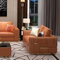 custom modern italian orange couches living room furniture genuine cowhide leather sofa set three