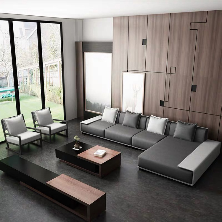 Attractive design germany modern luxury villa living room large sectional corner l shape sofa for reception