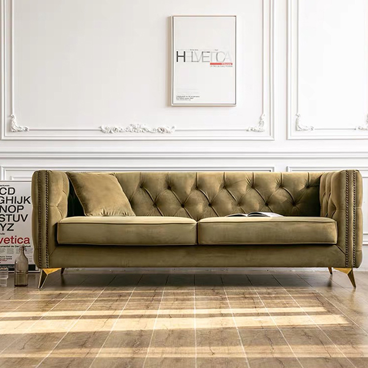 Modern italian style office furniture multi functional pink gold velvet sofa set 2 3 seater for living room