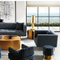 latest design black modern american style fabric rattan sofa set