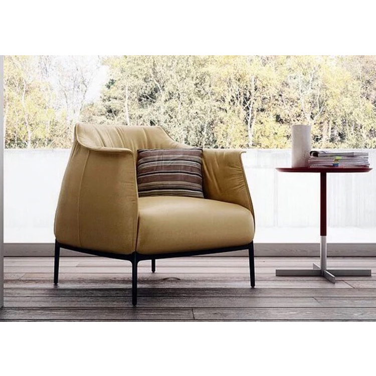 custom modern coffee house living room single blue leather sofa chair set