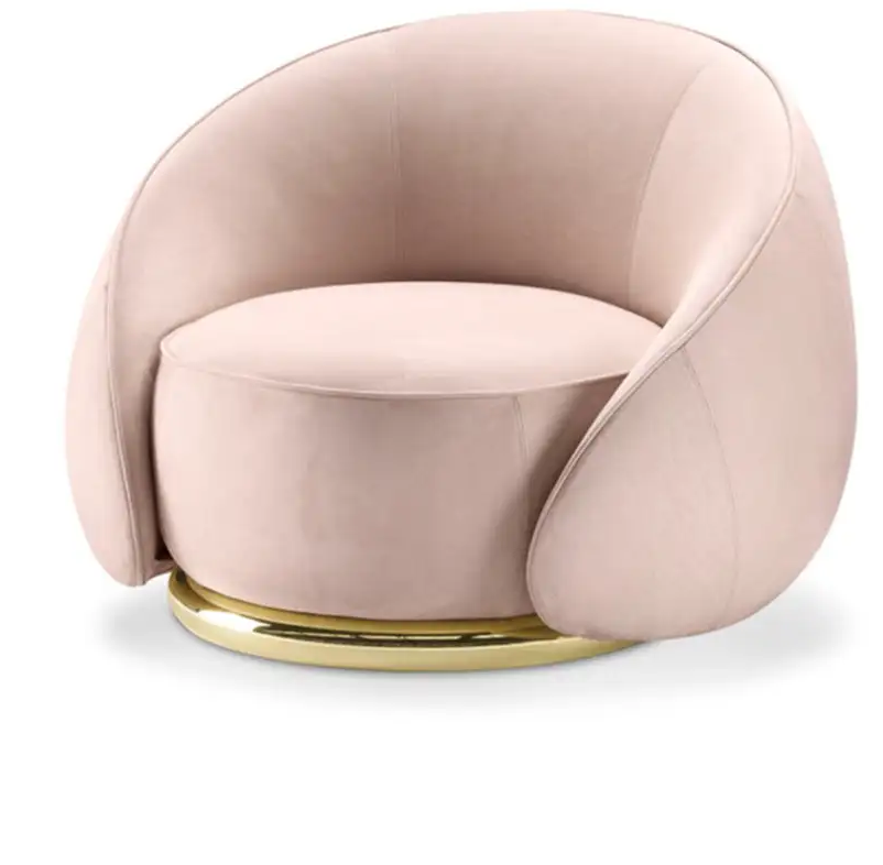 Betsy Velvet Cozy Chair Living Room Swivel Chair in Multi-color