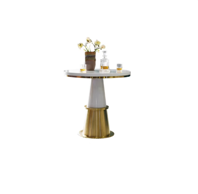 Golden Elegant stainless steel coffee table Modern round Luxury apartment coffee table living room furniture