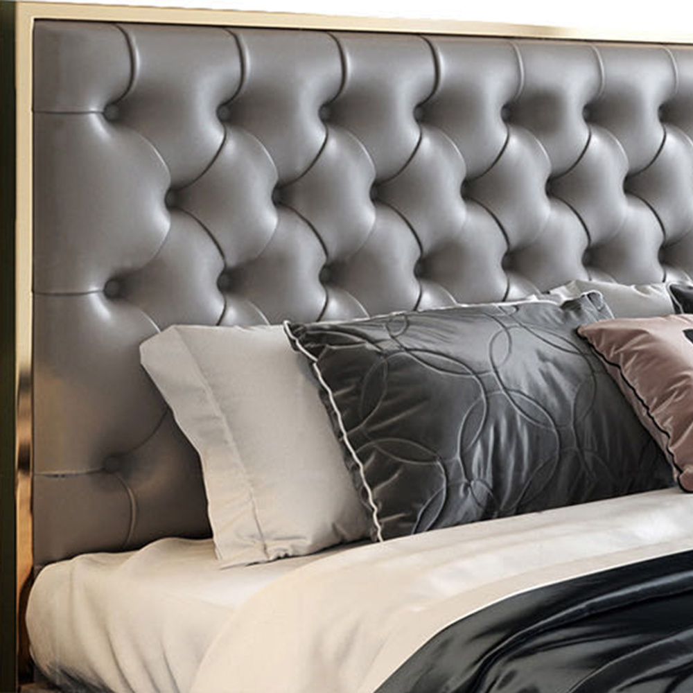 Luxury Modern Living Room Furniture King Size Microfiber Leather Beds