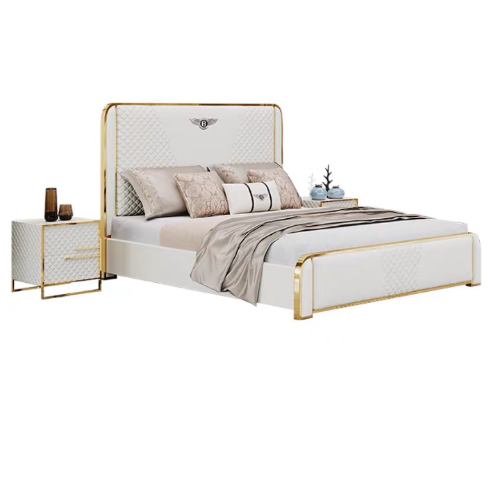 Life Home Premiere Classic Modern Latest Slat Support King Size Metal Beds Platform Wooden Bedding Set