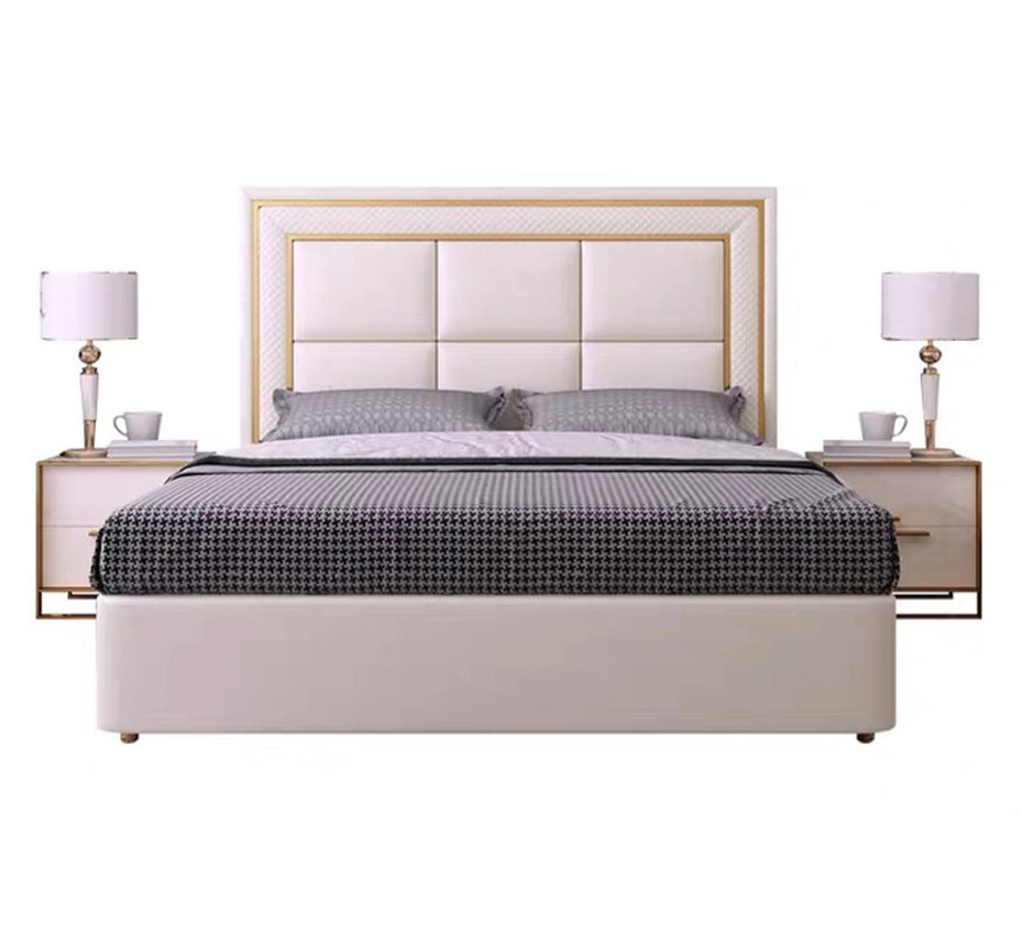 High Quality Simple Design Bed Room Furniture Set Cama Lit Queen Platform Bed Frame King Size Leather Modern Double Luxury Beds