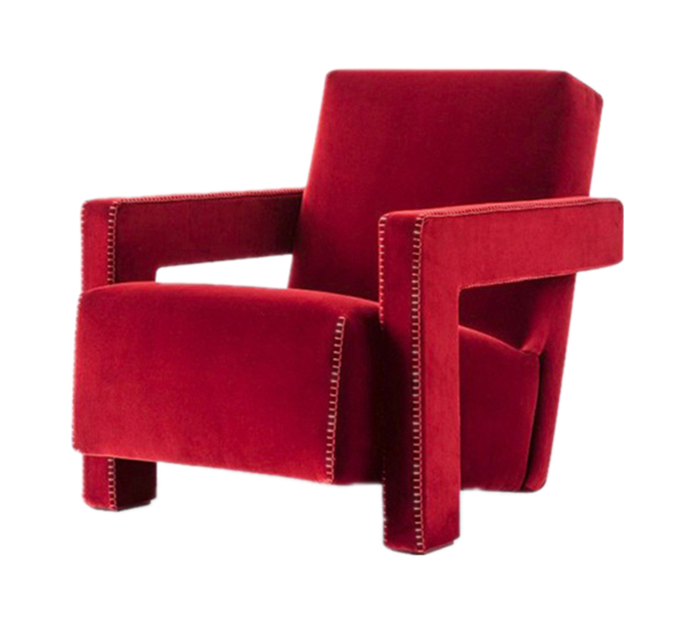 Doreen Red Velvet Lounge Chair Modern Upholstery Arm Chair