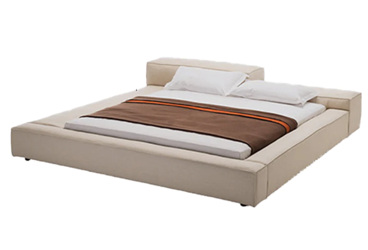 Jordy Modern Cube Fabric Bed Frame Queen Size