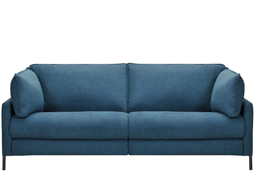 Julie Blue Reclining Sofa Linen 2-Seater Loveseat