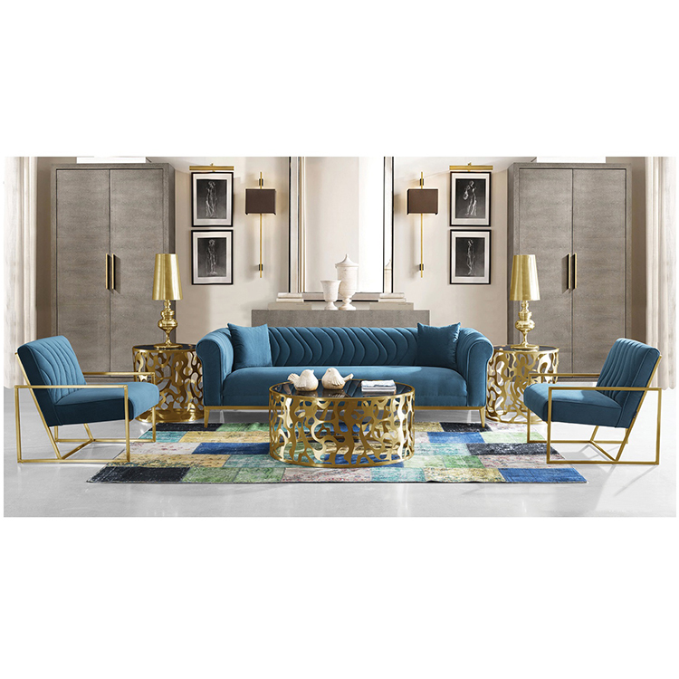 custom blue set design luxury chesterfield-sofa sofa for living room home furniture